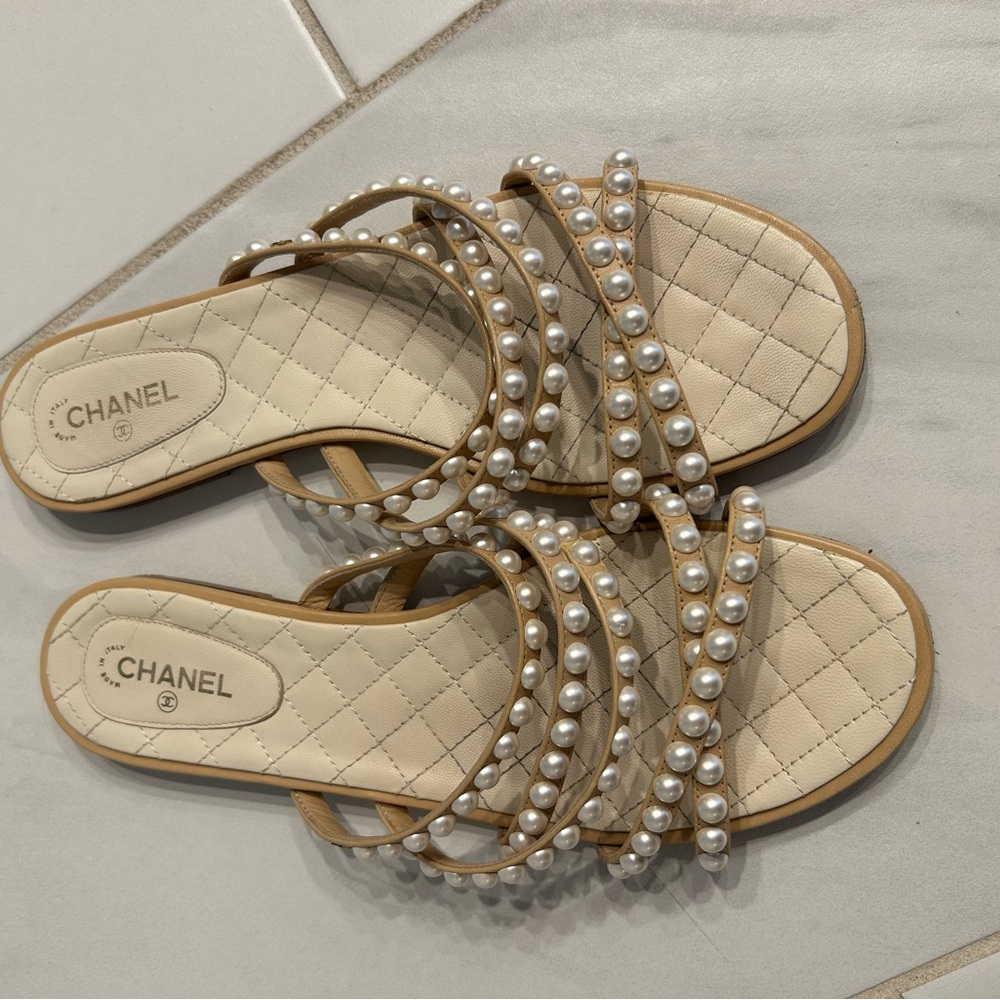 COPY - Chanel Pearl Detail Sandals